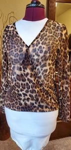Sheer leopard print blouse